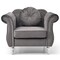 Contemporary Home Living Velvet Tufted Accent Chair with Round Pillow - 39" - Gray